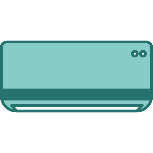 HEPA Filter Air Conditioner Image of an air conditioner in bluish green color, meant to signify the presence of HEPA filtered Air Conditioning for the best quality purified air
