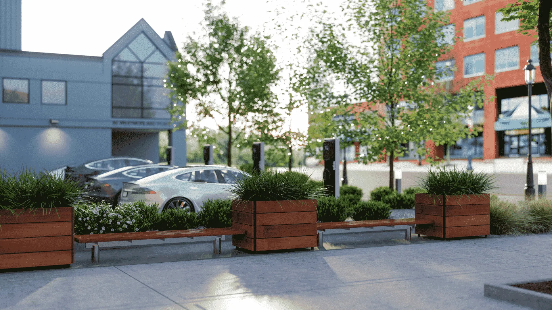 Exterior View Rendering of Westmorland Place Building, 82 Westmorland Street, downtown Fredericton, New Brunswick seen from Queen Street side Exterior View Rendering of Westmorland Place and its parking area, at 82 Westmorland Street, downtown Fredericton, New Brunswick